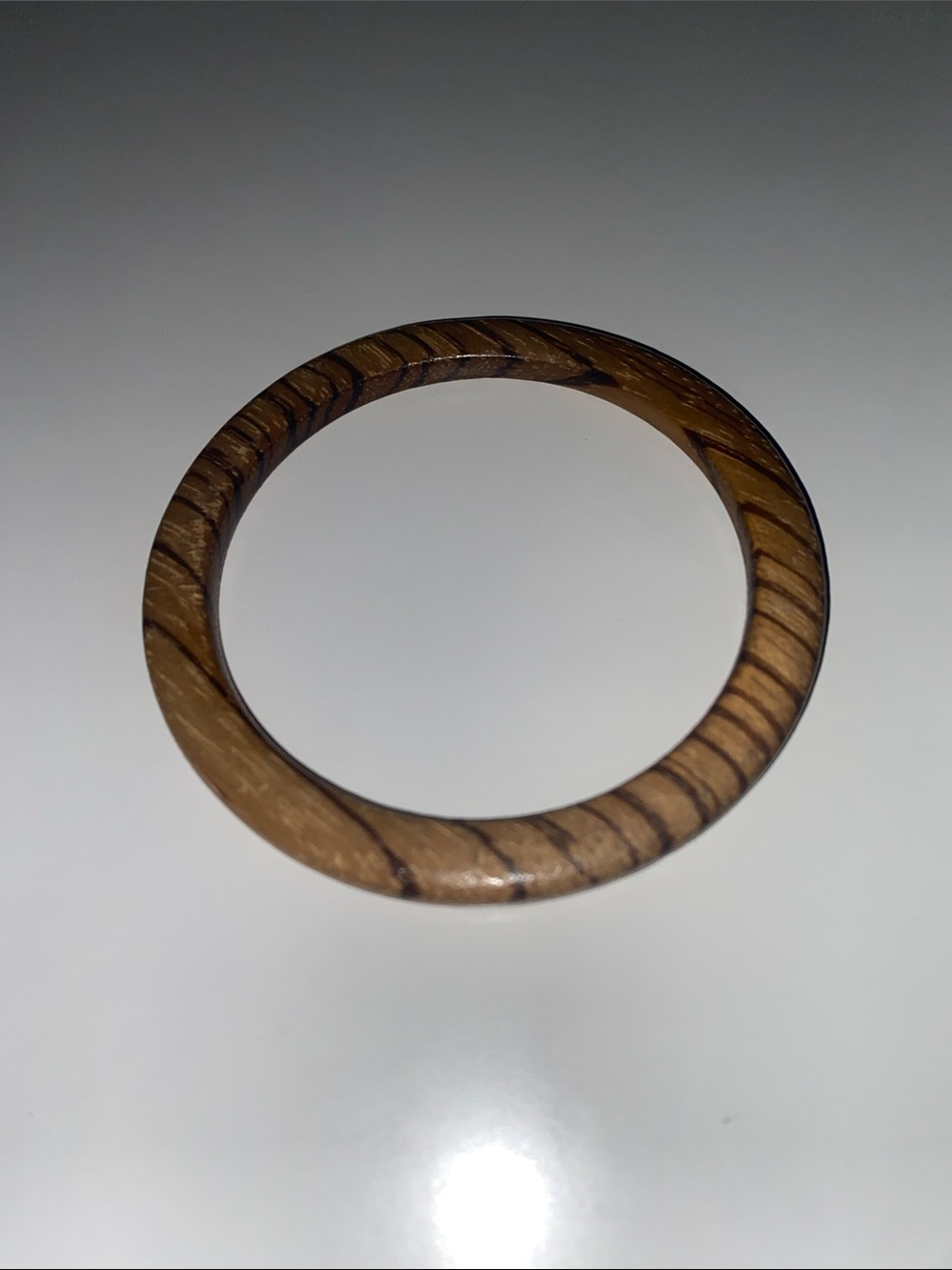 Wood Grain Bangle Bracelet - Brown